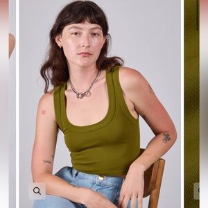 Big Bud Press Olive Green Cropped Tank Top